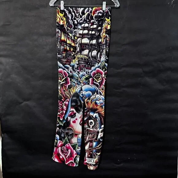 MESH Tattoo Pants Conceptual Subculture One Size fits Small Medium Beach Cover - Picture 8 of 8